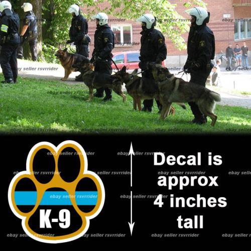 K9 dog paw decal sticker for dhs and swat k-9 police