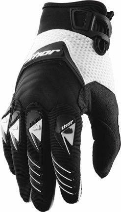 Thor 2012 deflector gloves black white large l lg