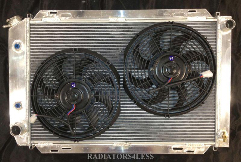 New 3 row all aluminum radiator w/ 12" fans 1980-1993 ford mustang