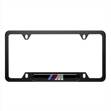 New genuine bmw license plate frame ///m oem  black stainless steel