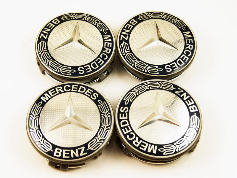 4pcs blue center wheel rim hub caps 75mm  emblem for mercedes benz new