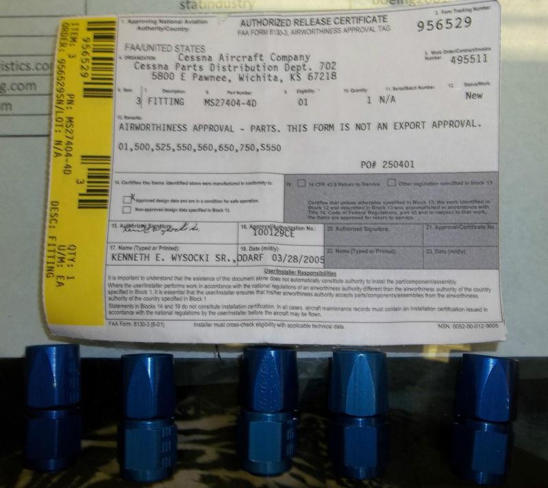 Aviation fittings pn: ms27404-4d