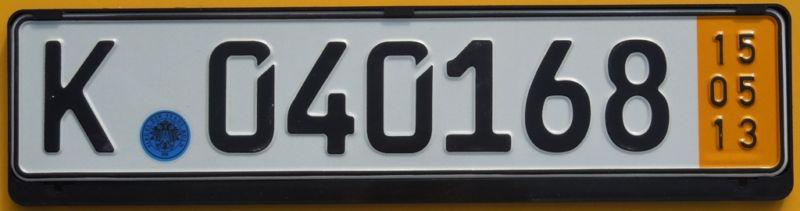 German cologne license plate + seal + black frame audi volvo volkswagen bmw köln