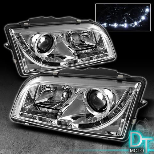 00-03 volvo s40 v40 clear projector headlights +daytime led running lights lamps