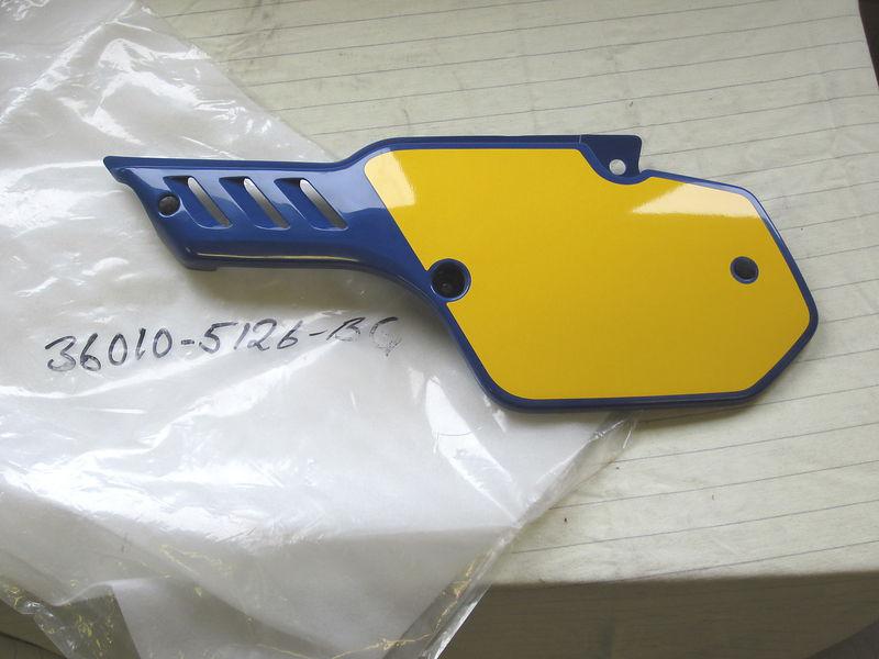 Kawasaki kx80 a1 m2 p2 kx100 a2 89-90 blue left side cover lh 36010-5126-bg nos