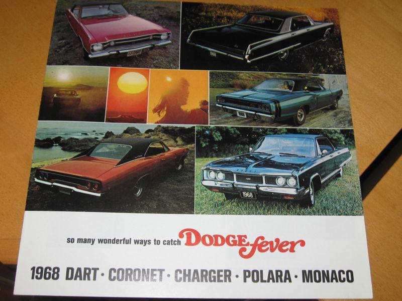 Vintage 1968 dodge  factory color oversized dealer brochure all models