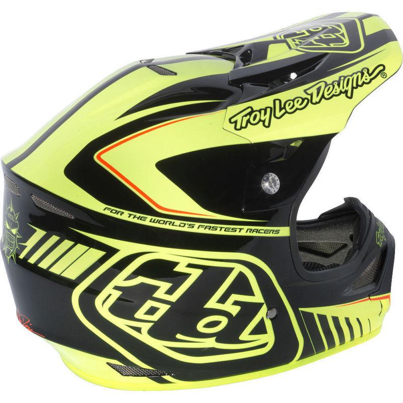 Troy lee designs tld air delta helmet yellow/black small s - no reserve