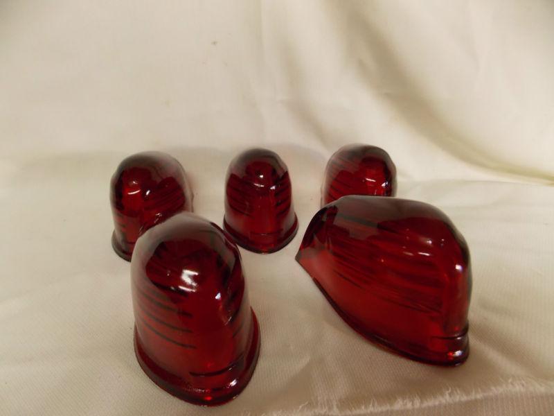 5 vintage new old stock red glass marker cab lights clearance excellent $14.95 