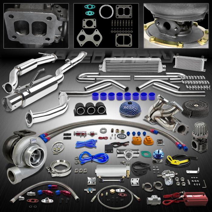 Gt45 25pc t4 turbo kit+manifold+intercooler+catback 92-98 mazda rx-7/rx7 fd3s