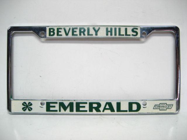 Emerald chevrolet, beverly hills california, dealer license plate frame, nice