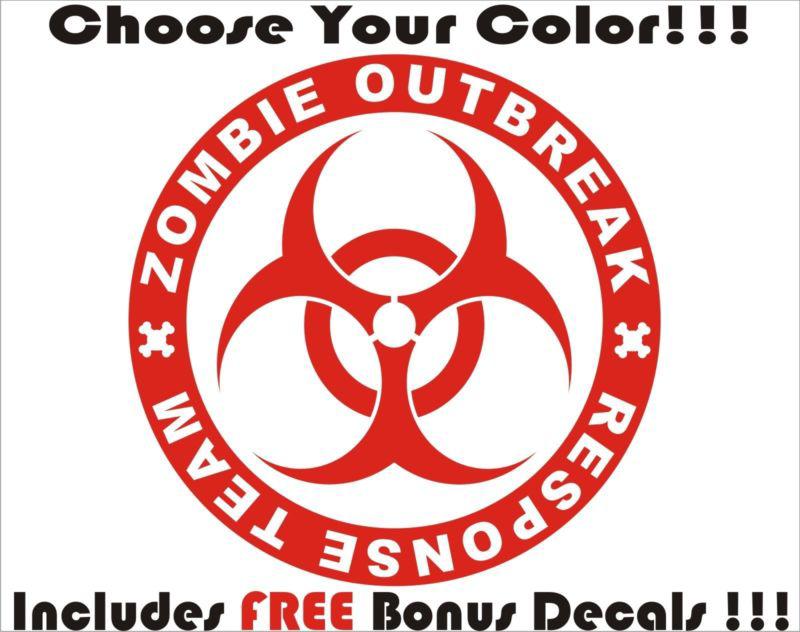 Zombie outbreak decal car window sticker laptop decal bmx mx bonus!! x