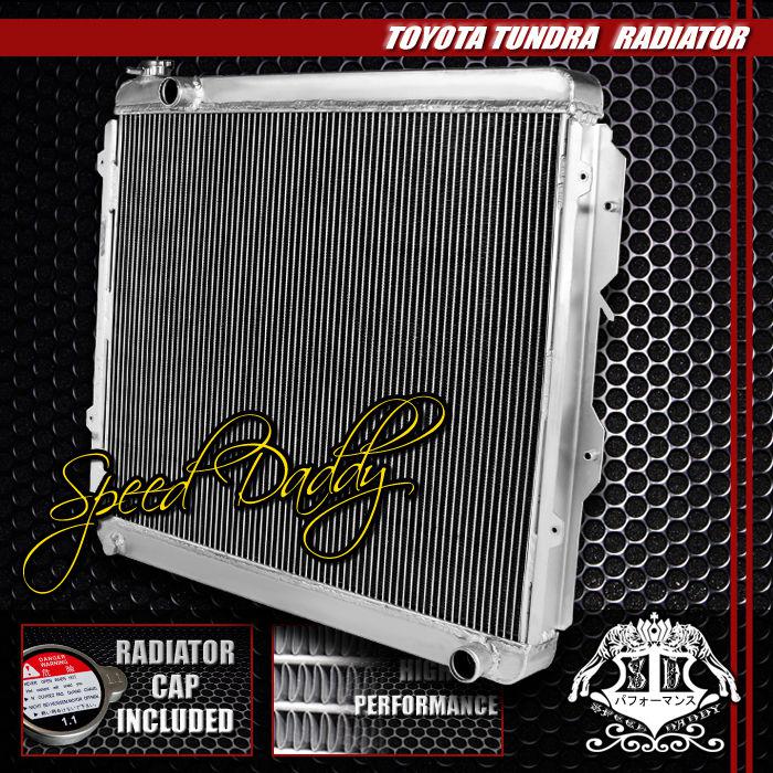 Dual core 2-row bolt-on full aluminum jdm racing radiator 00-04 toyota tundra mt