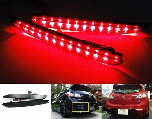 Axela mazda3 2010+ black smoked lens bumper reflector led tail brake stop light