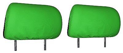 2 piece set pair matching green black head rest covers for car truck van suv l