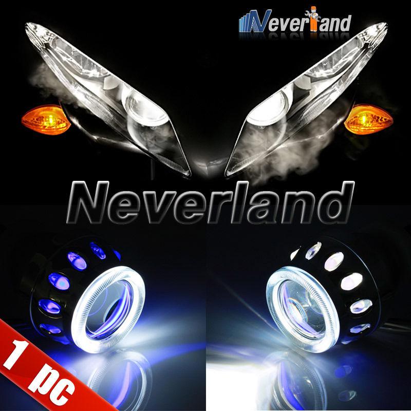 2.3" motorcycle angel & devil eye halo headlight projector lens bi-xenon hid kit