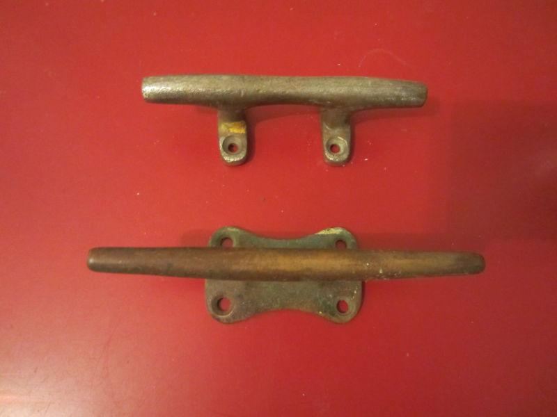 Small brass boat cleats lot of 2 (5" and 41/4")