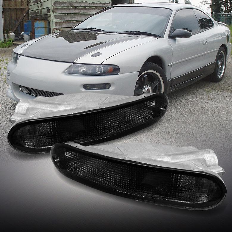 Smoked lens 97-00 avenger sebring front bumper driving signal lights lamps pair