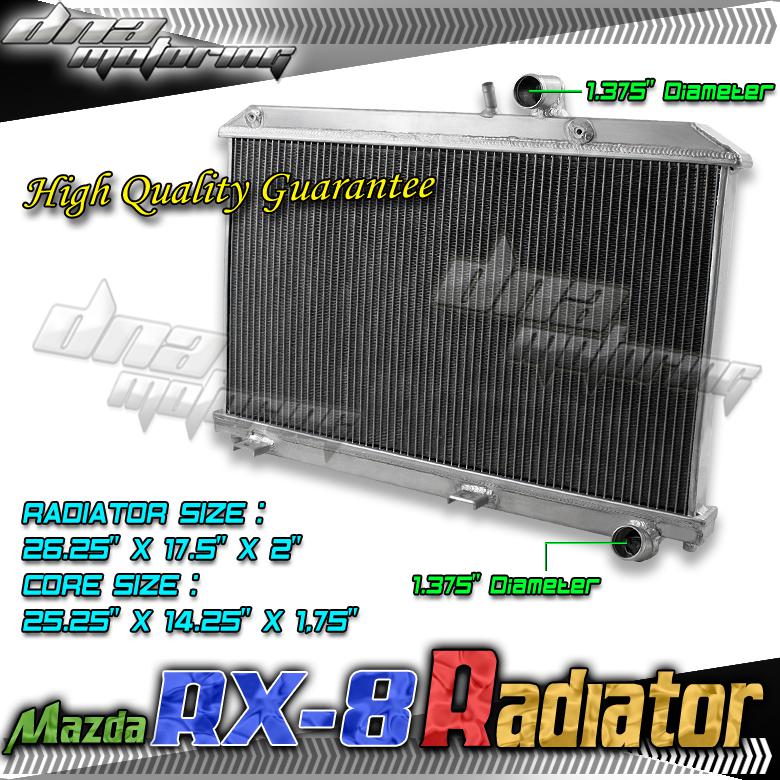 Dual core full aluminum racing cooling radiator performance mazda rx8 rx-8 se3p