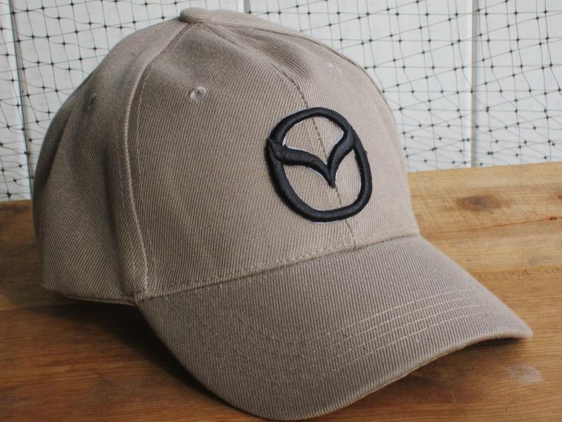 New nwt mazda logo tan baseball golf fishing driving hat cap lid automobile car