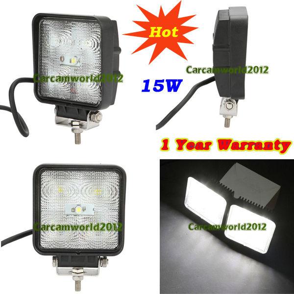 Pair 15w led wide flood beam work lamp light drving/boat/utility/4x4/truck/deck