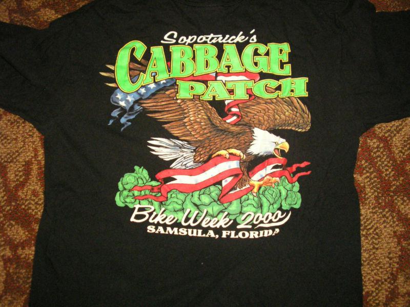 Vintage 2000 cabbage patch shirt bike week daytona beach florida biker cole slaw