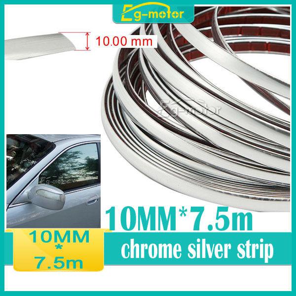 10mm x 7.5m universal car diy trim molding interior decoration silver strip new