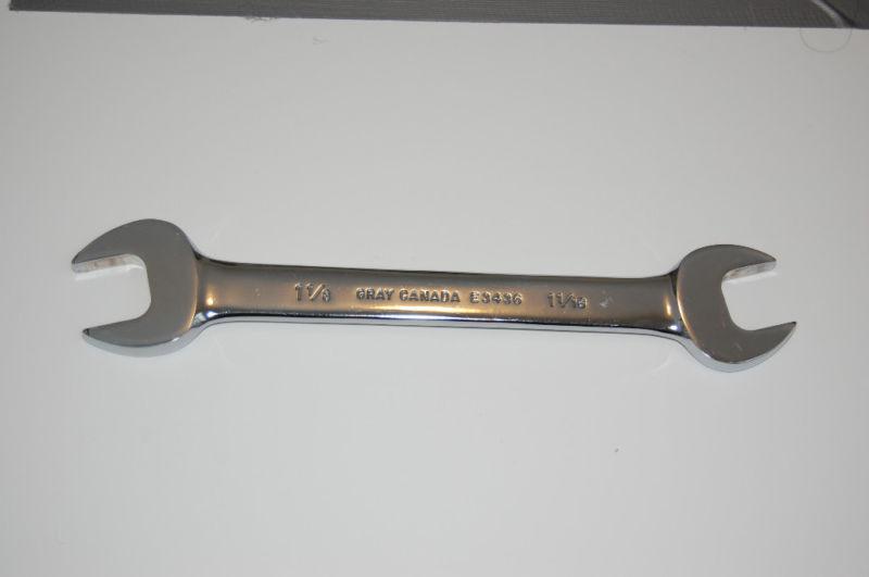 Gray tools sae mirror chrome open end wrench 1 1/8" x 1 1/16" x 12"