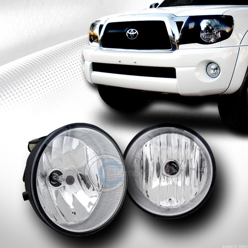 Euro chrome clear front bumper fog lights lamp+switch 05-11 toyota tacoma solara