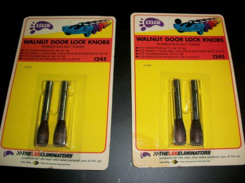 Eelco classic vintage hot rod walnut door lock knobs nos in original packages 