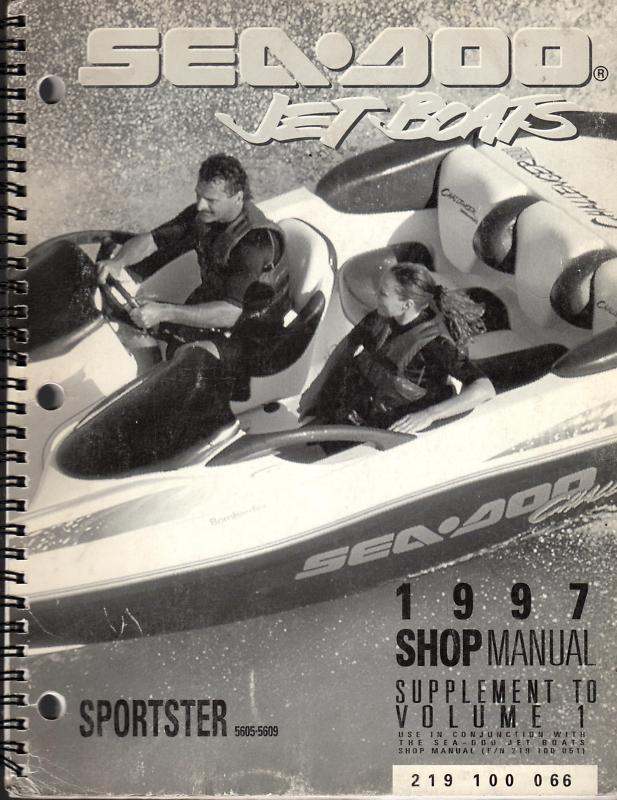 1997 sea doo jet boats sportster shop manual supplement  p/n 219 100 066