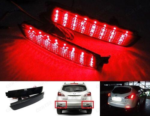 Nissan infiniti black smoked lens bumper reflector led fog tail brake stop light