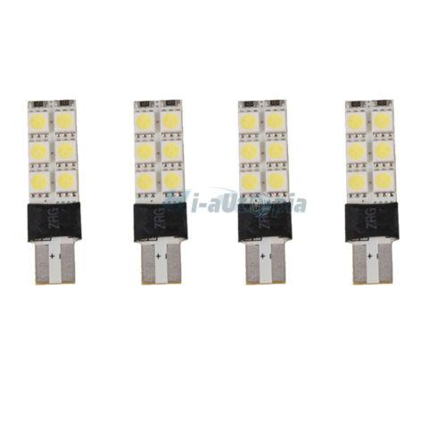 4 x t10 5050 12 smd led interior door license plate parking lights bulb white