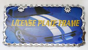 Bike chain die cast chrome plated license plate frame