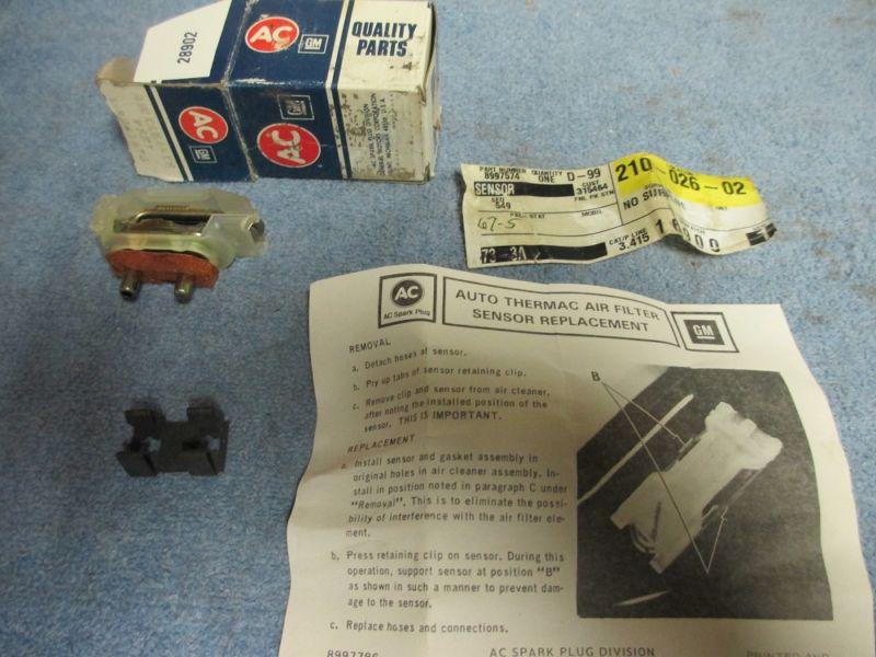 Air cleaner sensor delco pontiac buick chevrolet gm 8997574 nos 1980's gm parts