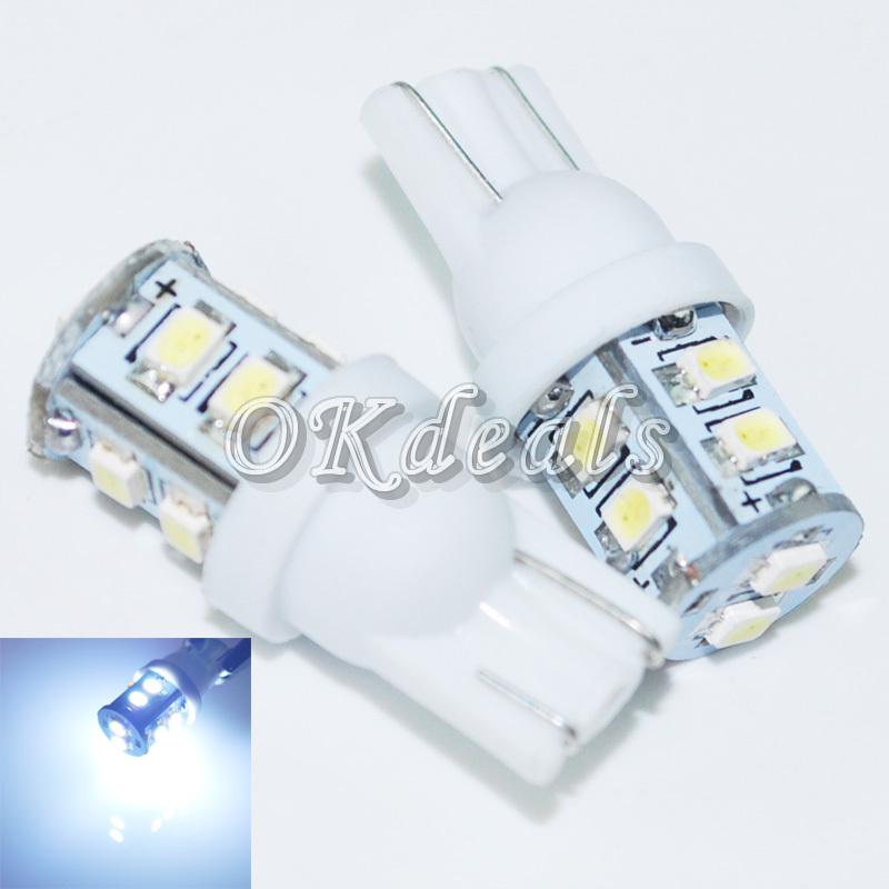 2x"t10 194 168 w5w  0.6w 6500k 30-lumen 10-smd led white light bulbs for car 12v