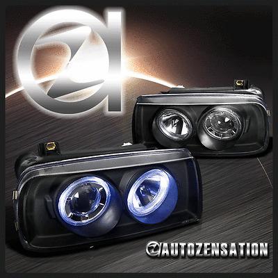 For 1993-1998 vw jetta mk3 dual halo projector headlights black