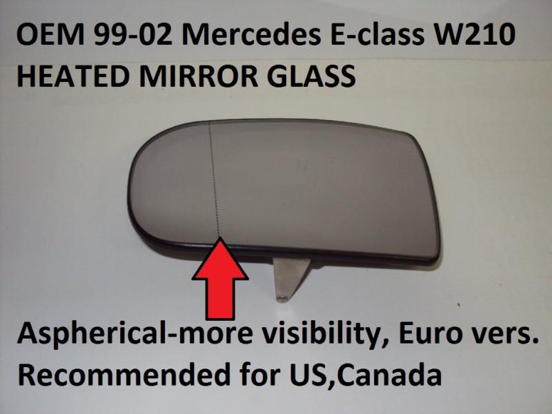 Oem 99-02 mercedes e class w210 mirror glass lh/driver/left side 320 430 55 amg