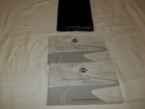 2000 nissan quest owner&#039;s manual 3/pc.set &amp; black nissan factory case. free s/h