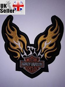 Harley davidson large iron-on/sew-on embroidered patch motorcycle biker