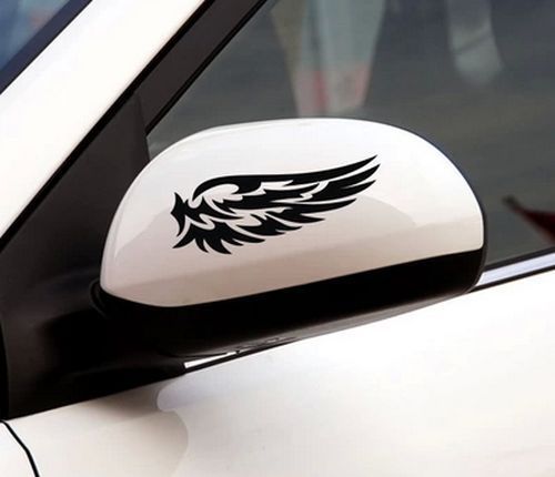 Car vinyl decal wing mirror sticker angel wings birds feathers #cn63 2pcs set