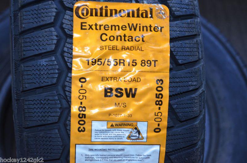 1 new 195 55 15 continental extreme winter contact tire