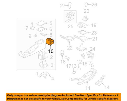 Subaru oem 05-07 impreza center console-cup holder 66150sa100oe