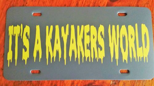 Custom made poly plastic kayakers world license plate vinyl letters durable