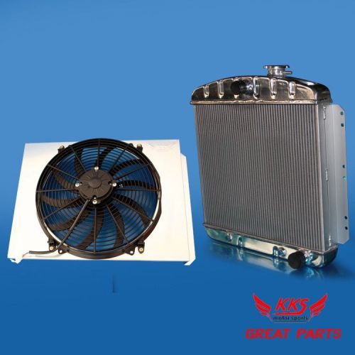 Kks aluminum radiator &amp; shroud w/ 16&#034; fan 49-52 chevy chevrolet styleline deluxe