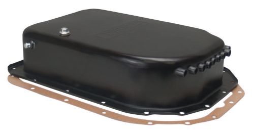 Derale black steel 4-1/16 in deep cooling transmission pan 4 l80e p/n 14207