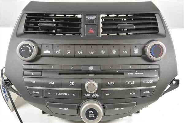 08-11 accord cd player radio heater a/c control oem lkq