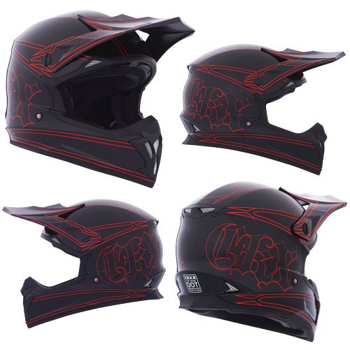 Mx helmet motocross ckx tx-696 minimalist red/black adult small dirt bike