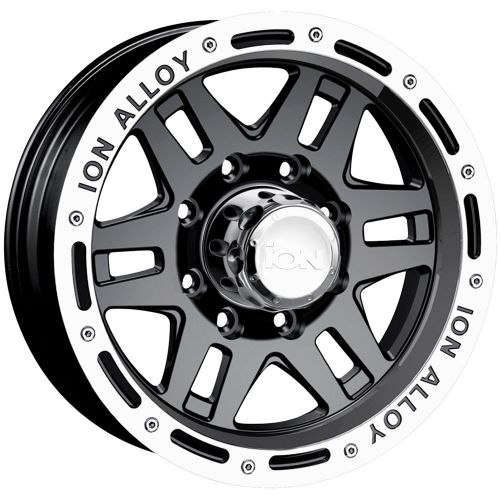 16x8 black alloy ion style 133 6x5.5 -5 wheels p225/70r16 tires