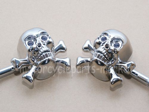 Chrome skull led turn signal lights for honda cbr f4i motorcycle sports bikes mx