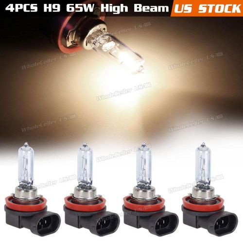 H9 12v 65w headlight high beam white 5000k halogen bulbs x4